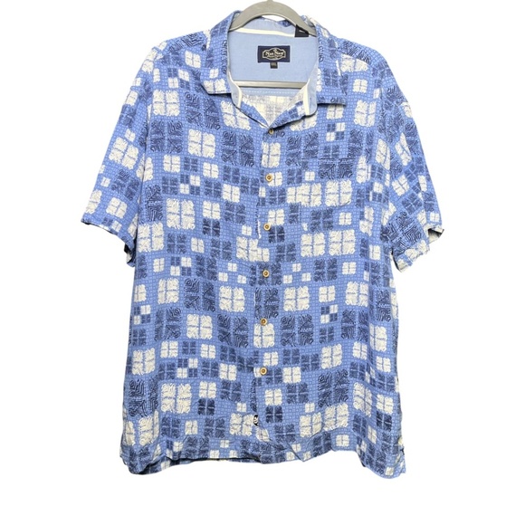 Nat Nast Shirt Mens XXL Blue Silk & Cotton Luxury Originals Button Up Shirt - Picture 8 of 8
